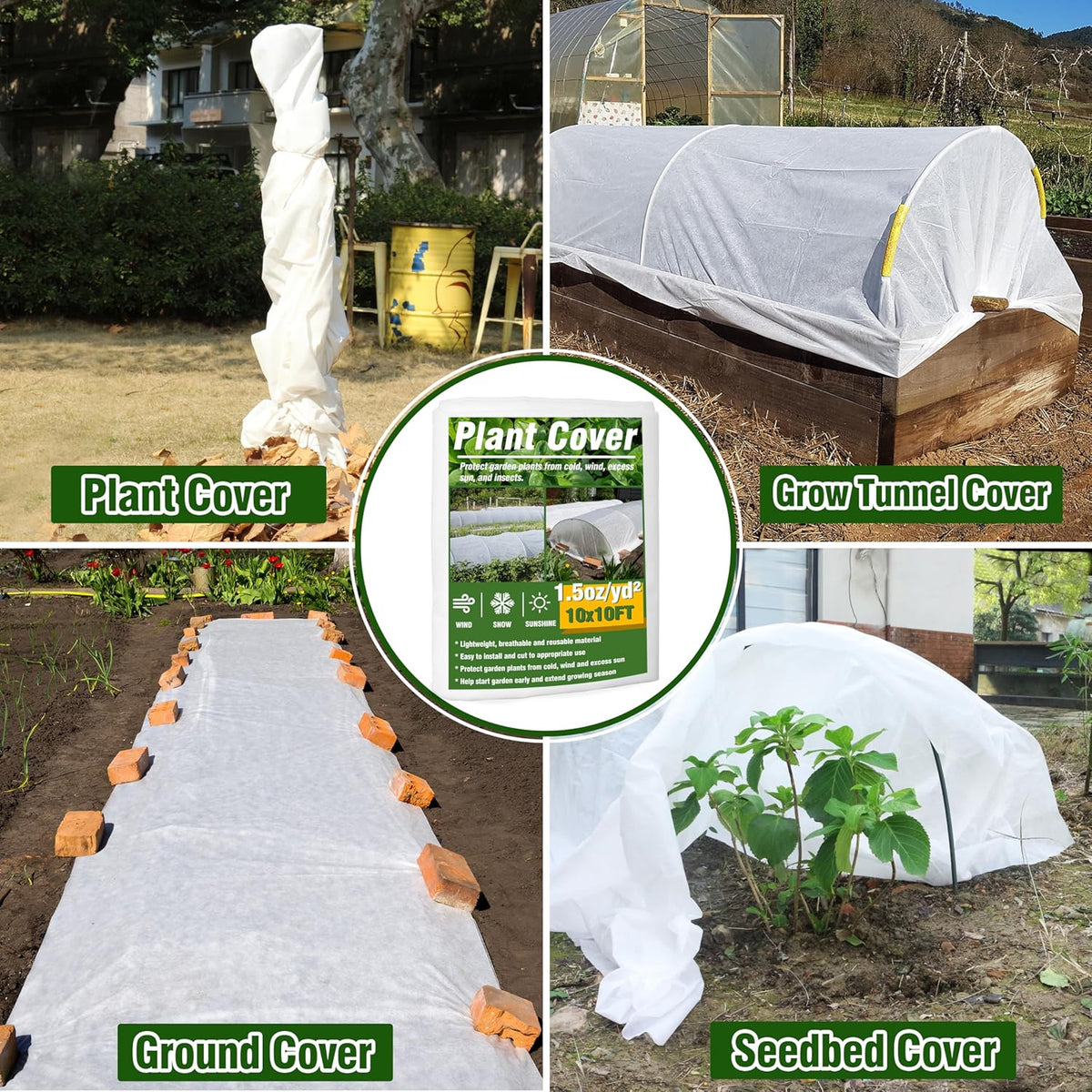 Gardzen 1.5 oz Plant Covers Freeze Protection
