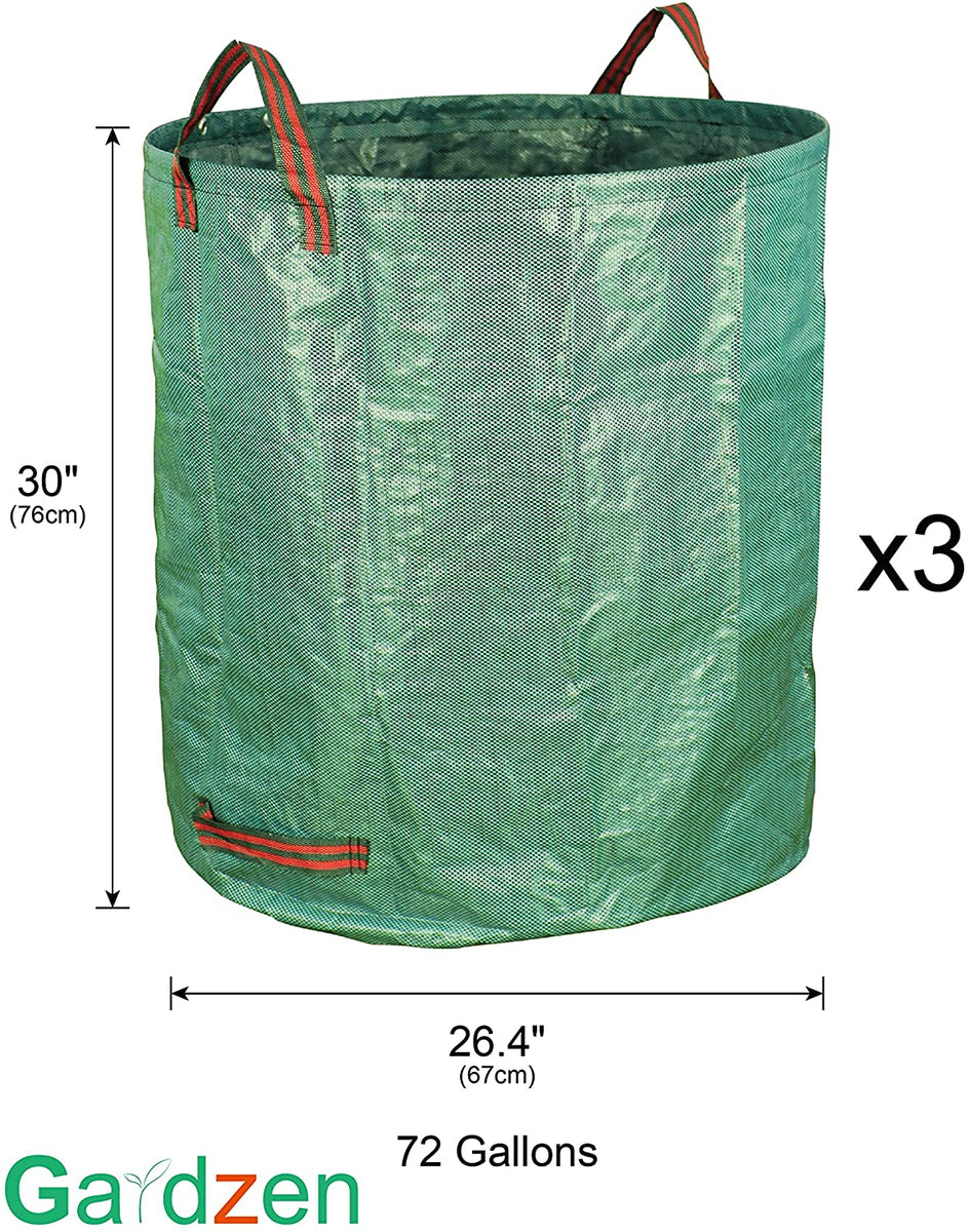 1-3Pack 72 Gallon Garden Leaf Bags Reusable Yard Lawn Waste Bag 4 Strong  Handles