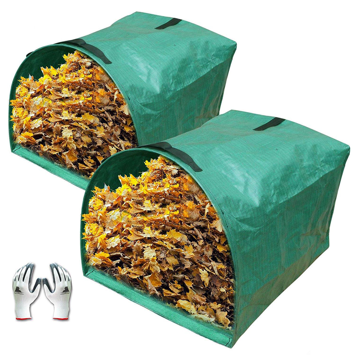 3 Pack Reuseable Garden Waste Bags - 32 Gal Large Leaf Bag Holder/Heavy  Duty Lawn Pool Yard Waste Bags/Waterproof Debris Bag