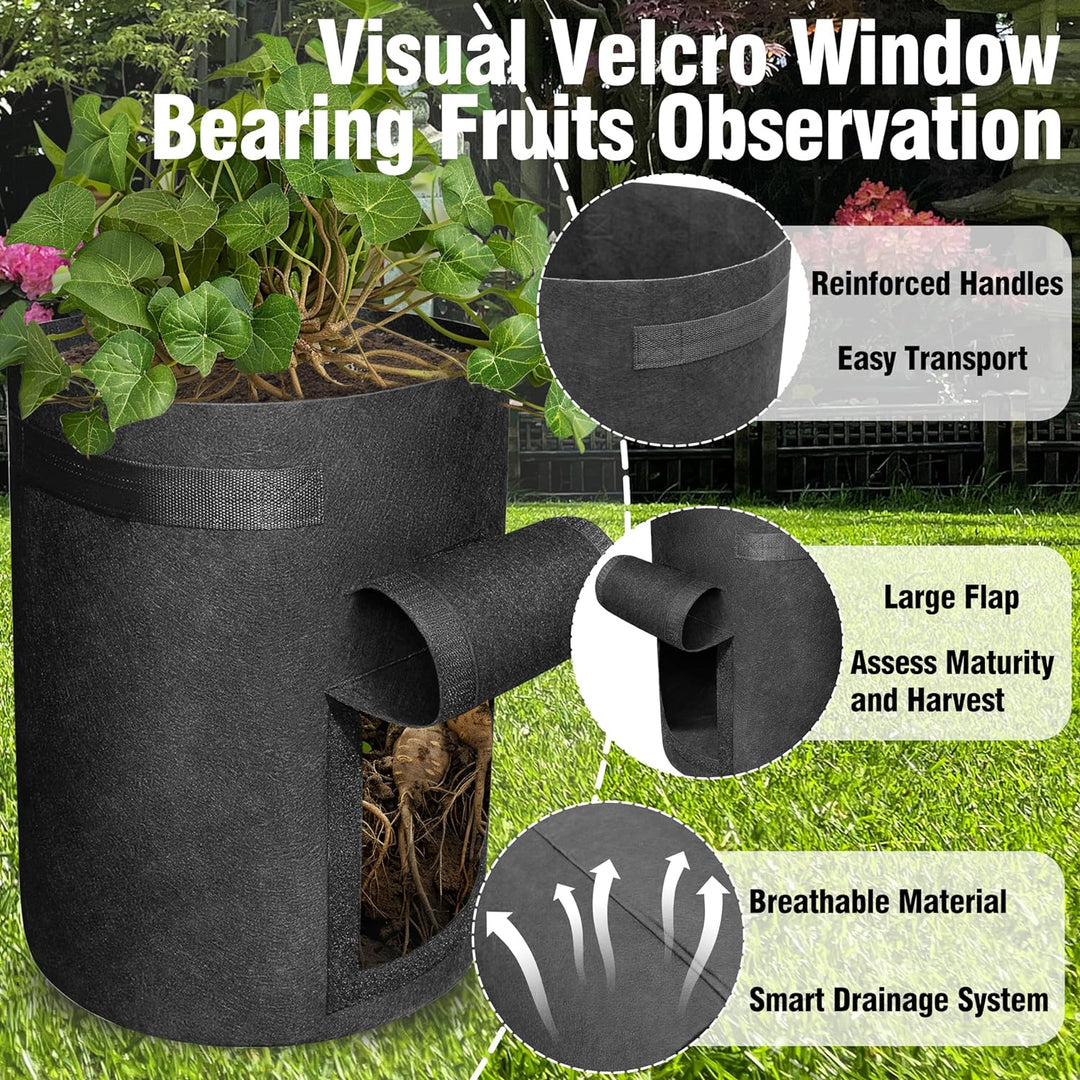 easy grow planter bag Gardzen 6 Pack 10 Gallon Potato Grow Bags