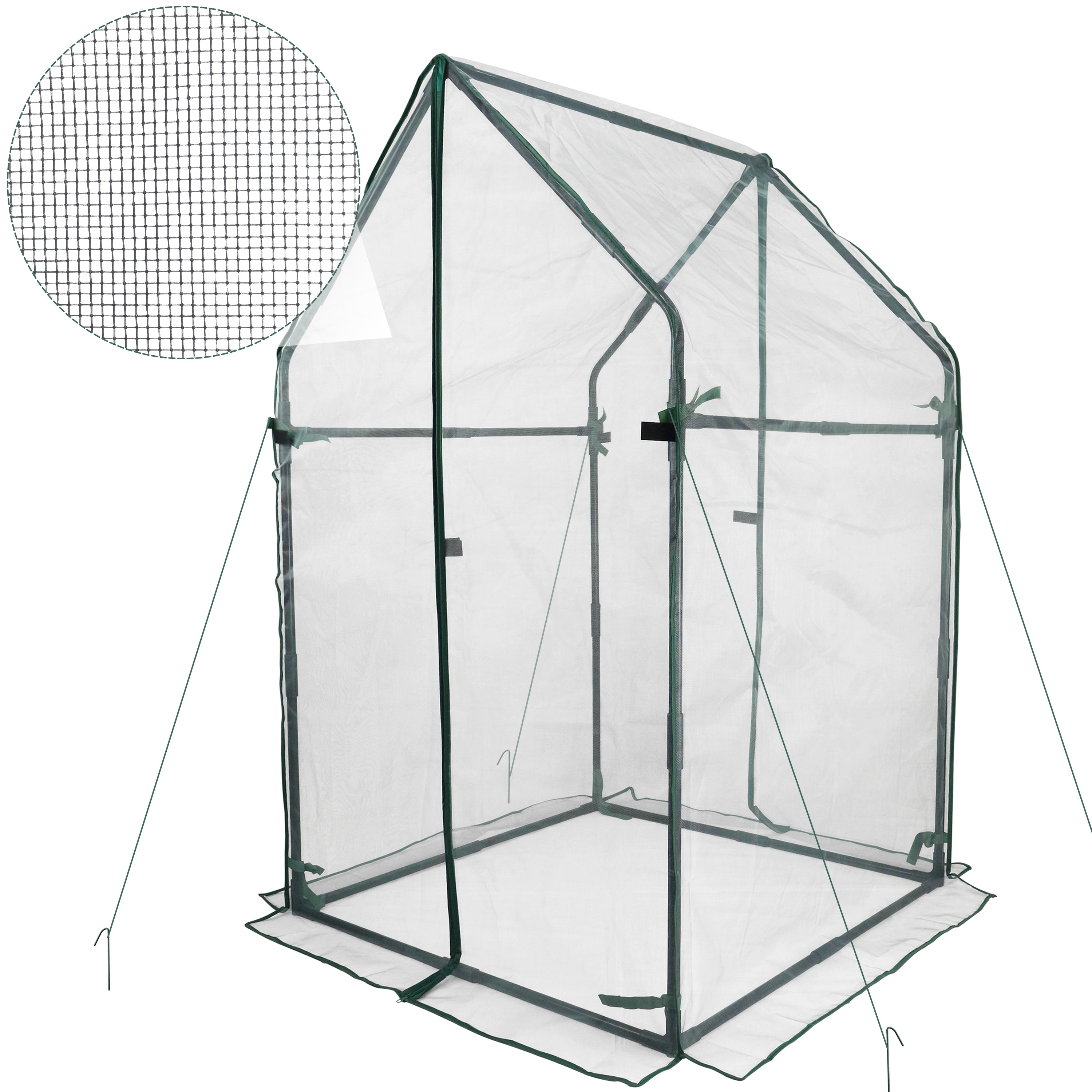 Gardzen Mini Greenhouse With Mesh Cover, Portable Outdoor Greenhouse, Enhanced Ventilation, Ideal For Spring, Summer & Fall 71.7"(L