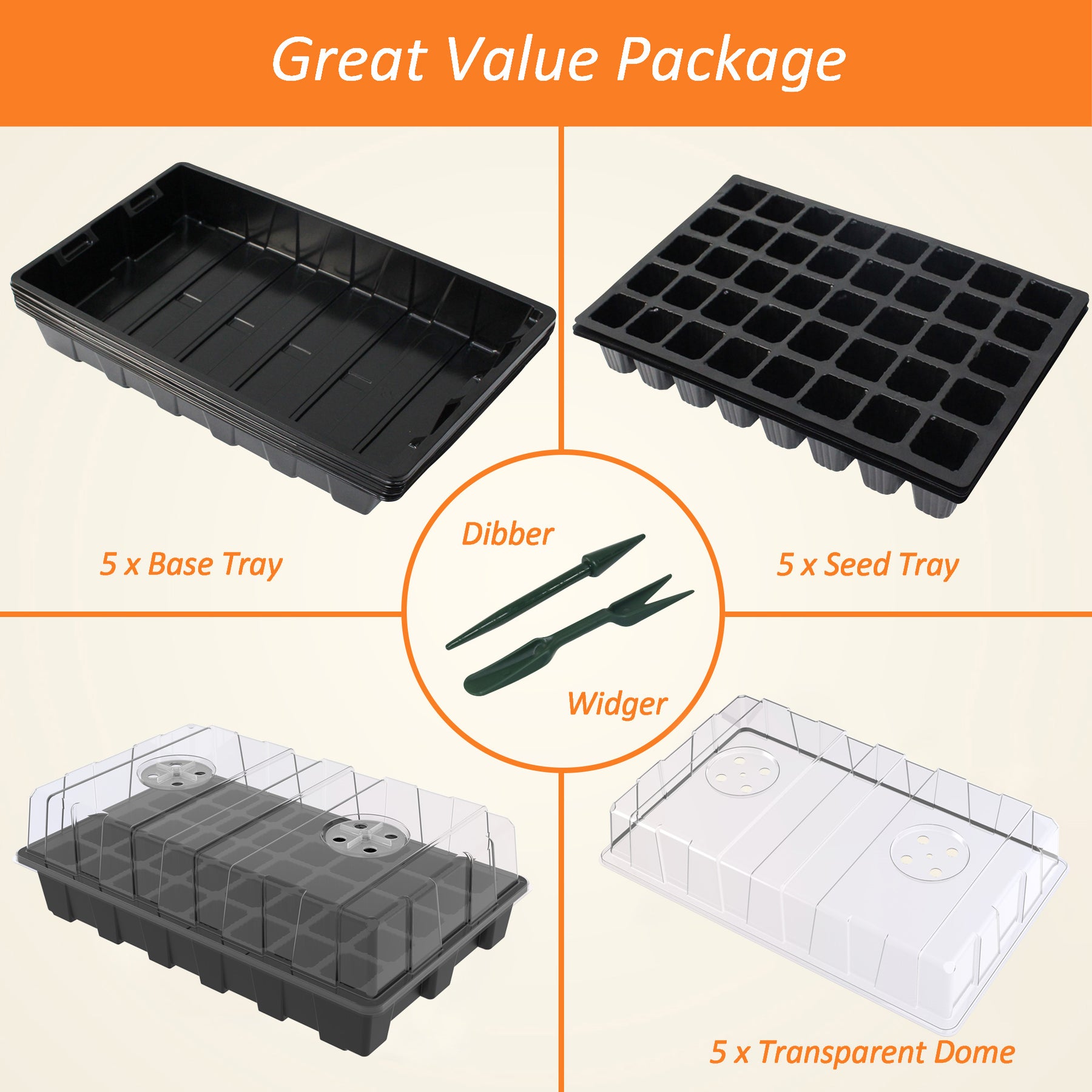 seed planter trays Gardzen 15&40 Cell Plant Trays