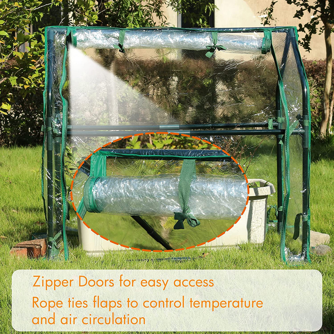 Gardzen Mini Greenhouse with PVC Cover 37