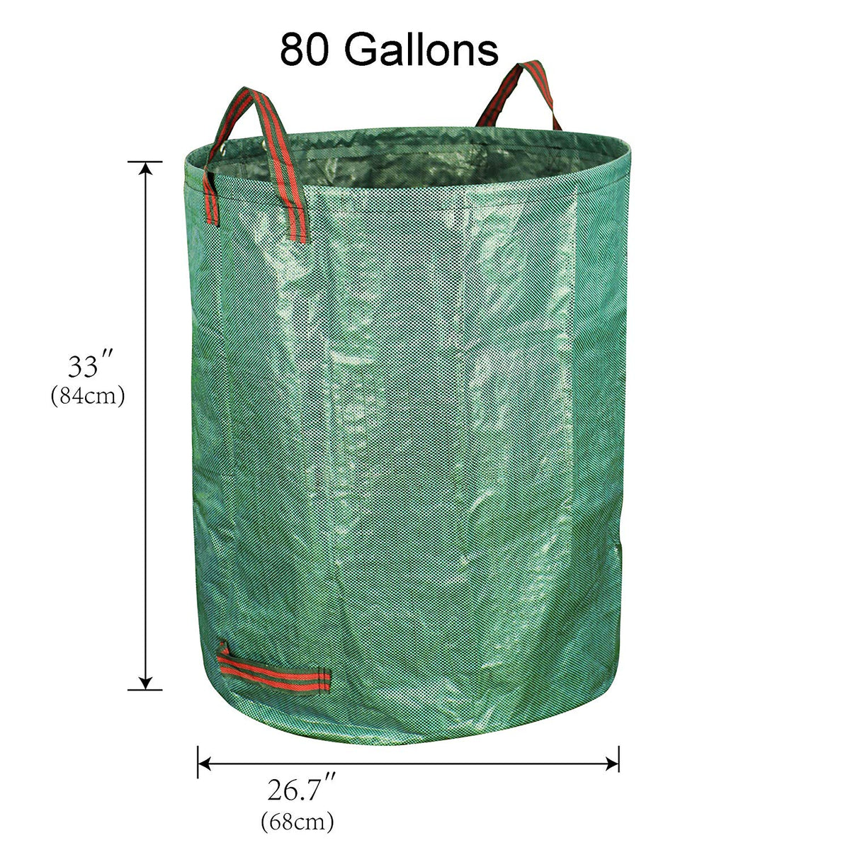 Gardzen 80 Gallon Garden Bag Reuseable Heavy Duty Leaf Waste Bag