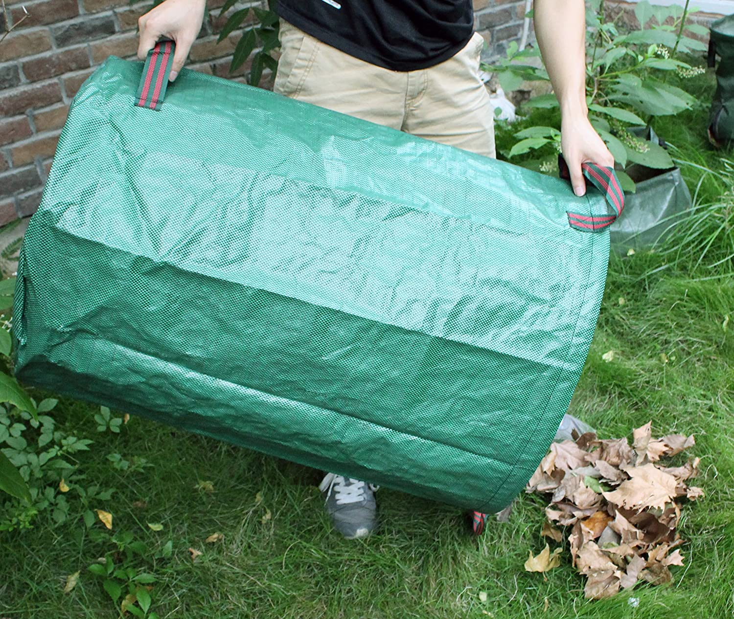 3 Pack Reuseable Garden Waste Bags, 32/63/72Gal Waterproof Debris Bag –  EJWOX Products Inc