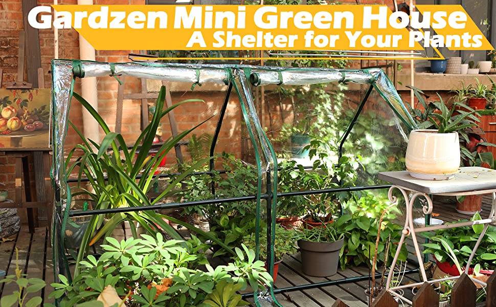 Gardzen Mini Greenhouse with PVC Cover 73