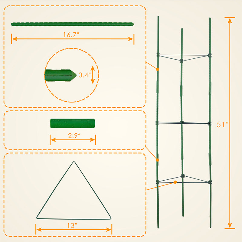 triangle plant trellis Gardzen 3-Pack Triangle Plant Trellis
