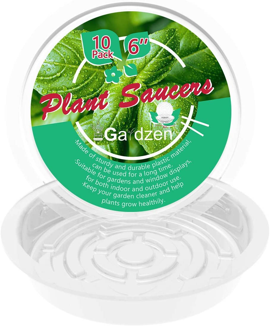 saucers for indoor plants Gardzen 10-Pack Clear Plastic Plant Saucers, Flower Pot Tray